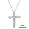5Mm D Color Moissanite Jesus Cross Pendant for Women Men S925 Silver with White Gold Plated Necklace Wedding Jewelry