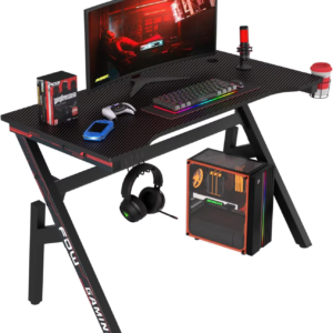 Game Desk, Computer Desk, 47-Inch Home Office Desk, Oversized Modern Ergonomic Black
