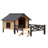 Outdoor Wooden Cabin House Style Wooden Dog Kennel with Porch Outdoor Dog House Weatherproof Dog Kennel for Medium/Small Dogs