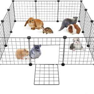 Guinea Pig Cages Small Animal Playpen, Small Animal Cage for Indoor Outdoor Use, Portable Metal Wire Yard Fence for Guinea Pigs, Bunny, Turtle, Hamster, 12 Panels (14X14)