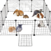 Guinea Pig Cages Small Animal Playpen, Small Animal Cage for Indoor Outdoor Use, Portable Metal Wire Yard Fence for Guinea Pigs, Bunny, Turtle, Hamster, 12 Panels (14X14)