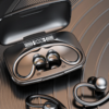 Electronics Gift Headphones Wireless Earbuds Over-Ear Stereo Bass Headset with Earhooks Microphone LED Battery Display for Workout/Gym/Running Clearance