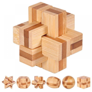Wooden Puzzle Game Jiasaws Mysterious Cube Toys Kongming Lock Brain Teasers IQ Toys Gift for Kids Adult