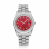 Moissanite Presidential Watch | Red Face | 41MM | 13.3CT Iced Out | 14K White Gold