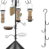 Bird Feeding Station Kit with Squirrel Baffle Bird Feeder Pole Wild Bird Feeder with Suet Cage Bird Bath Mesh Tray Fruit Hook Double W Hook for Attracting Wild Birds and Hanging Planter Hanger Lights