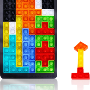 Push Bubble Sensory Fidget Toys, 29 PCS Big Pop Puzzle Game Fidget Board Jigsaw Toys, Puzzle Pop Silicone Fidget Toys Needs Stress Relief Squeeze Toys for Kids Adult